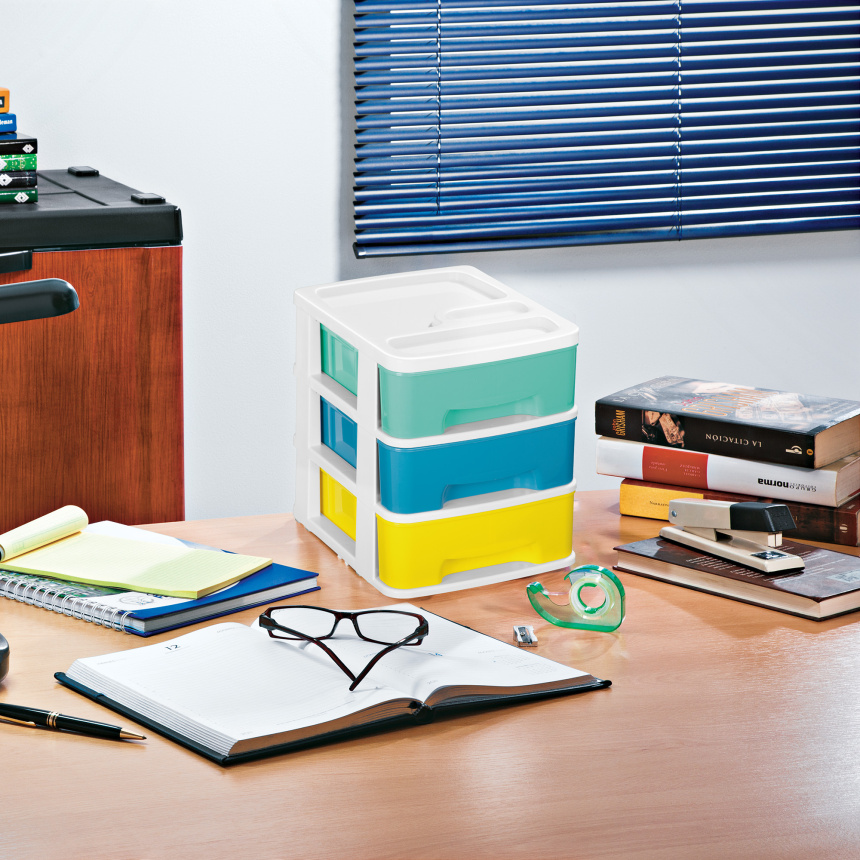 Cajonera Organizadora Funcional De Plástico Con 3 Cajones IndaHaus