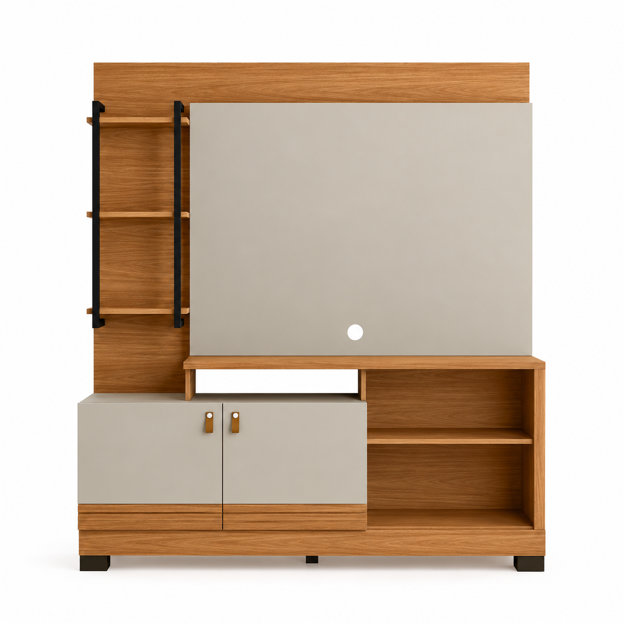 Mueble de TV moderno en madera y beige